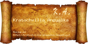 Kratochvilla Angyalka névjegykártya